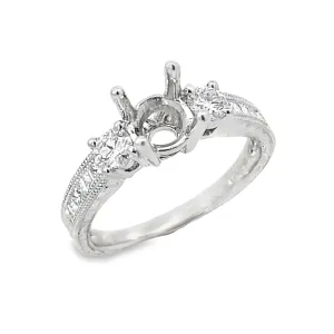 Kirkland Jewelry Estate | 18K White Gold Diamond Semi-Mounting