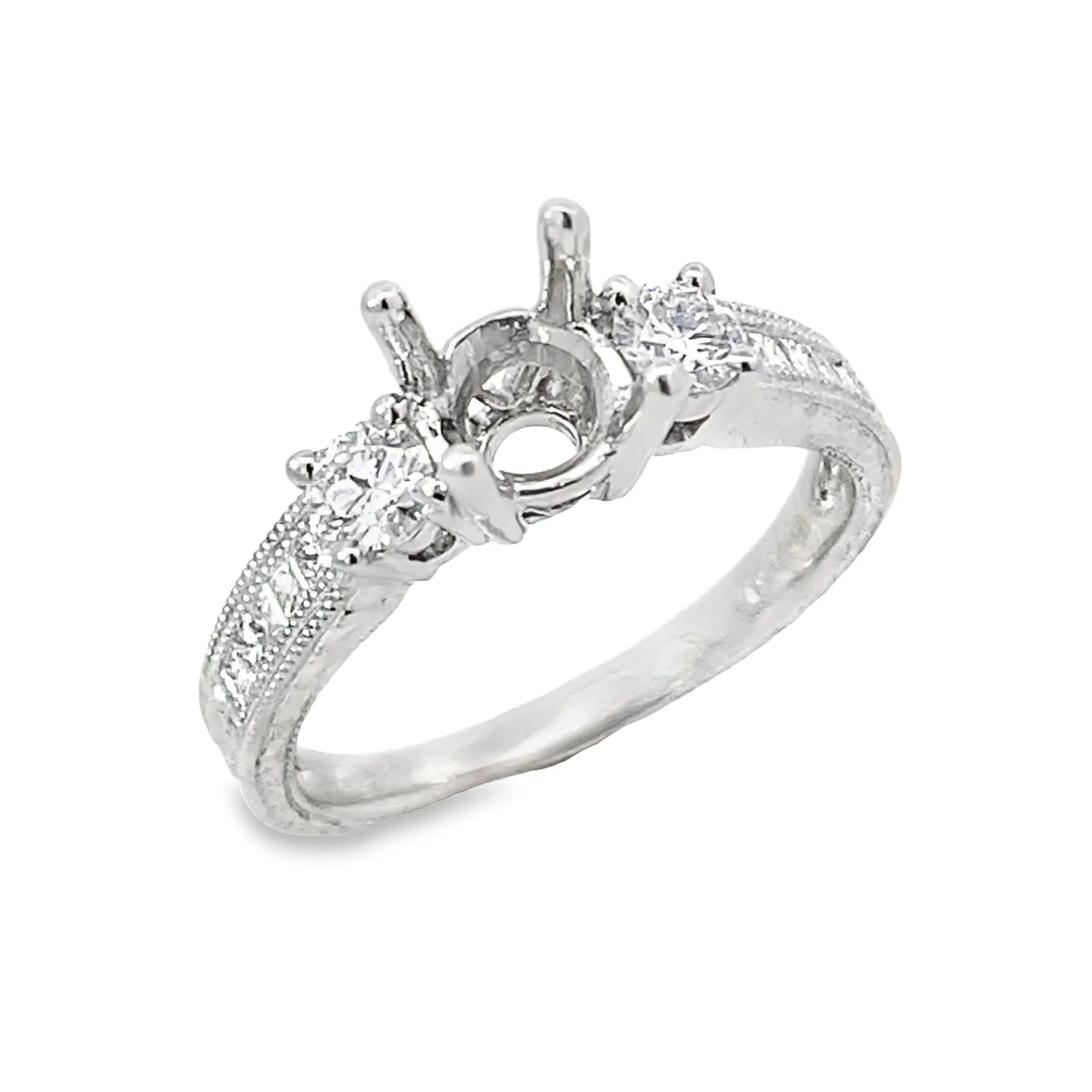 Kirkland Jewelry Estate | 18K White Gold Diamond Semi-Mounting