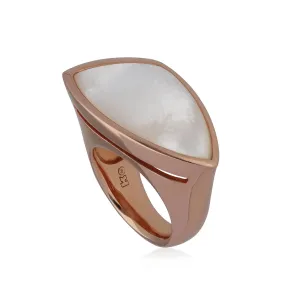 Kosmos Angular Perlmutt Cocktail Ring in Rose Vergoldetem Sterling Silber