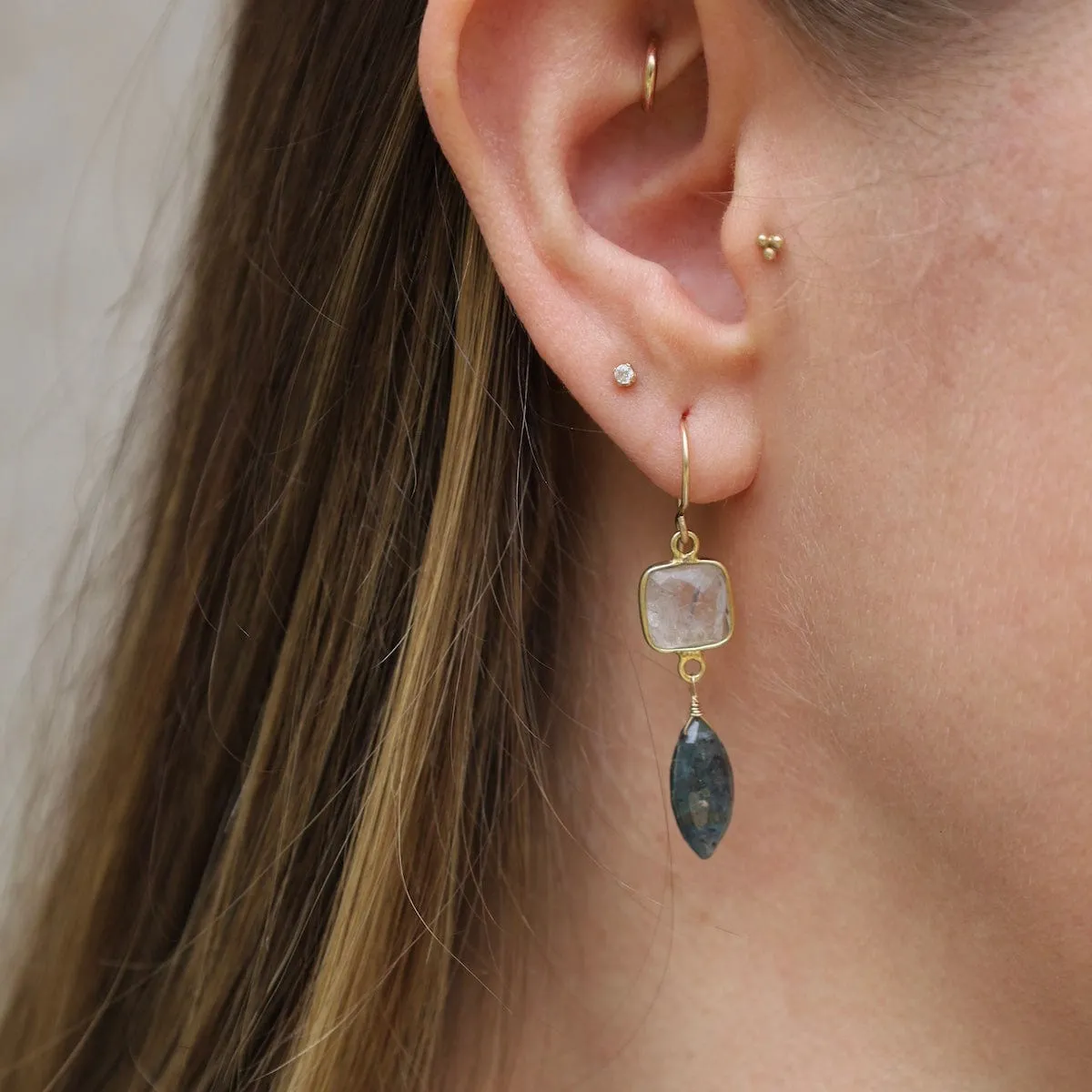 Kyanite Moonstone Earrings