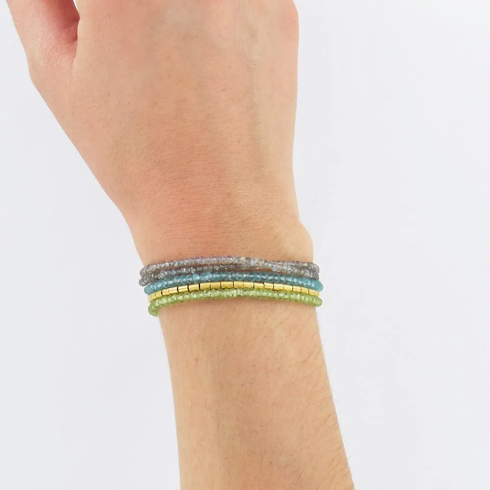 Labradorite, Peridot, & Apatite Multistrand Bracelet