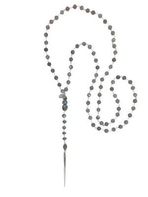 Labradorite Silver Spear Necklace