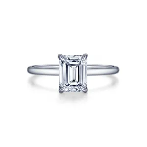 Lafonn Classic Emerald Diamond Ring R0493CLP