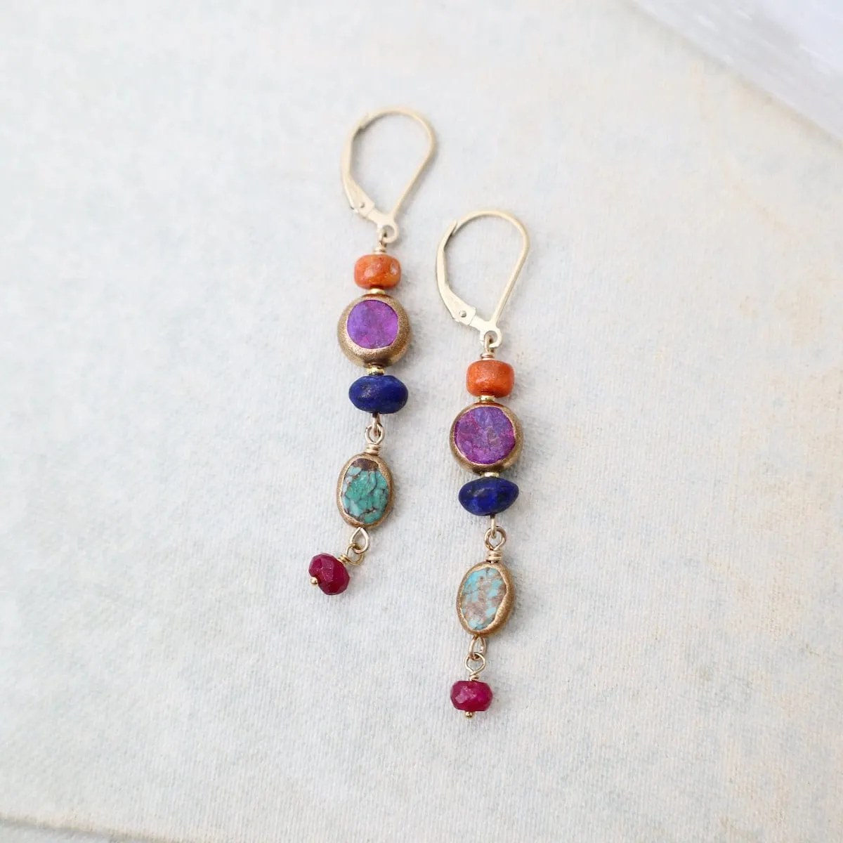 Lapis Falling Leaves Earrings