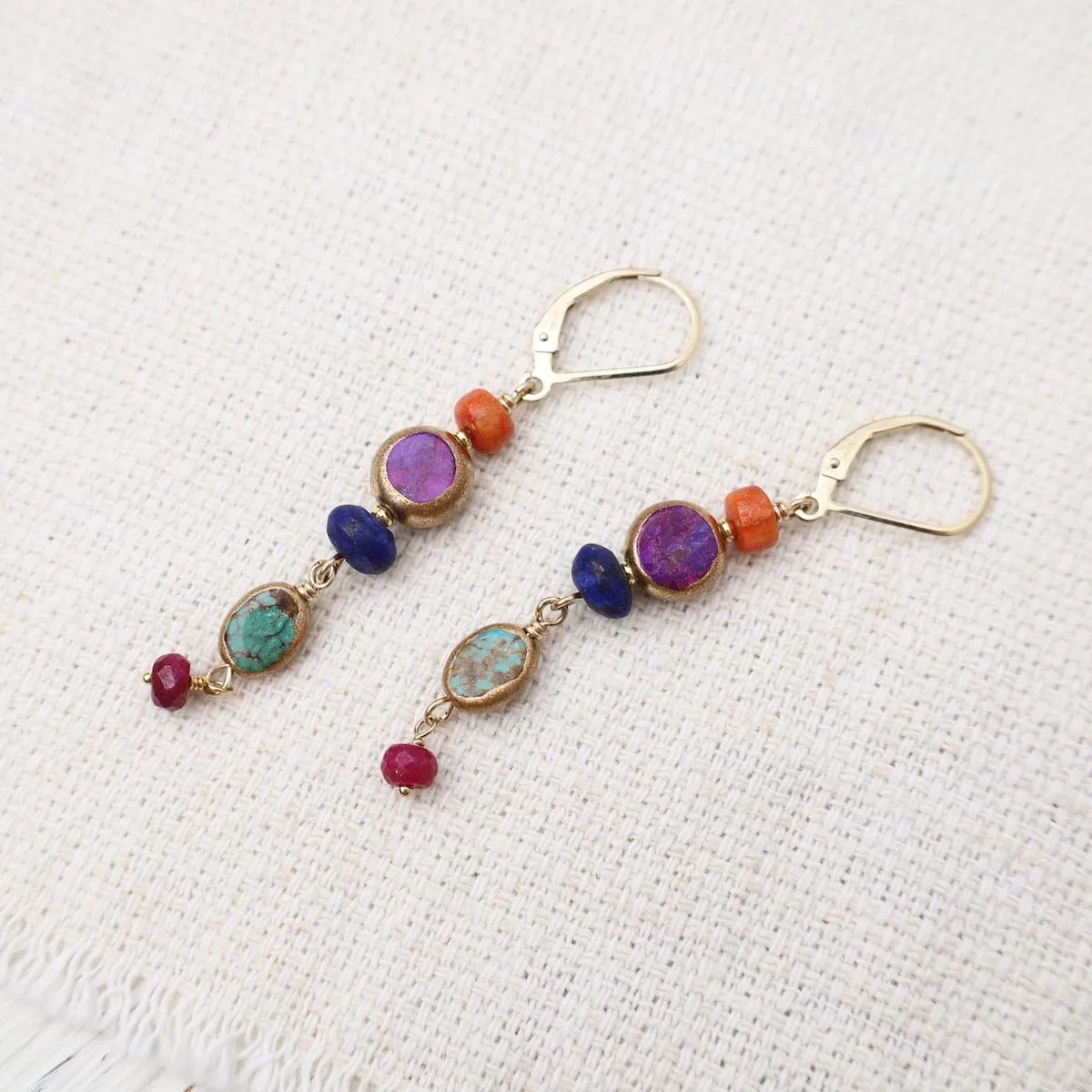 Lapis Falling Leaves Earrings