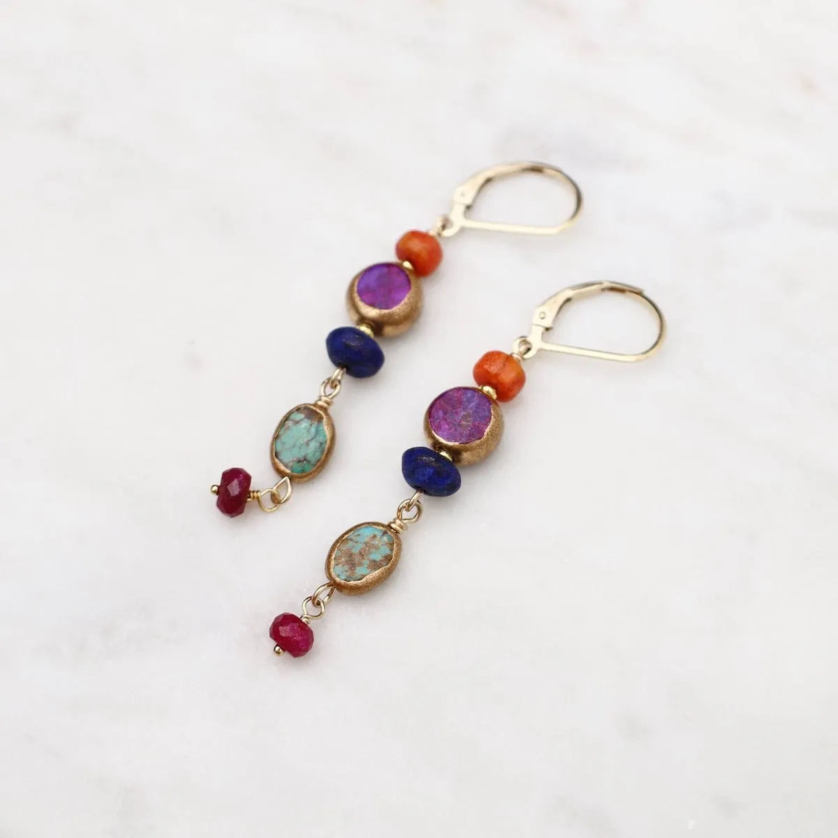 Lapis Falling Leaves Earrings