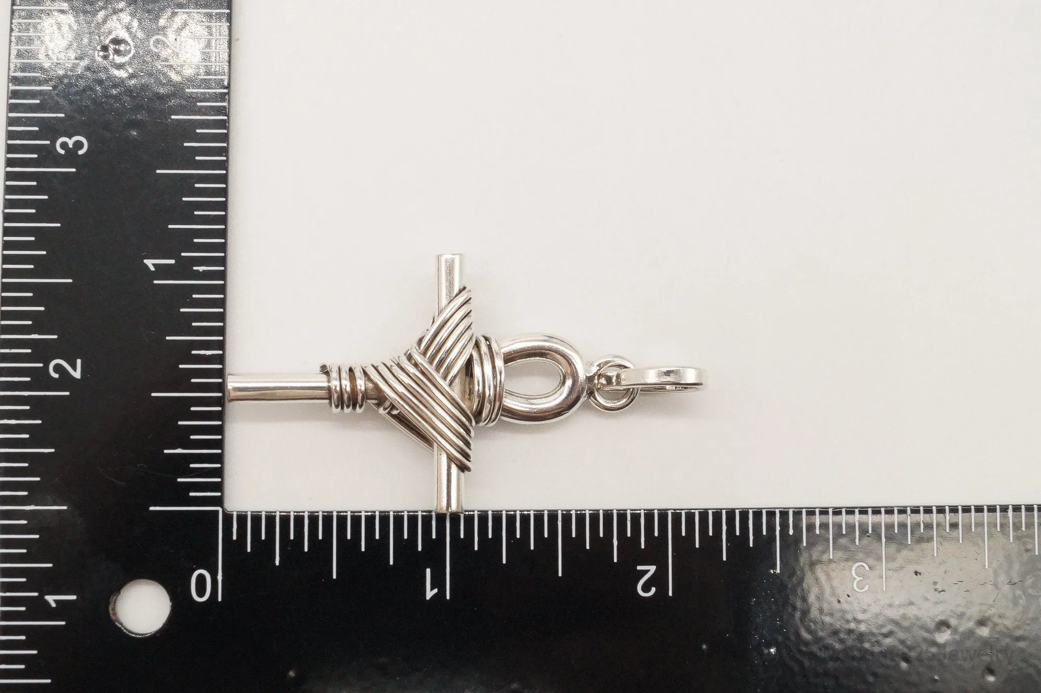 Large Vintage Mexico Wrapped Cross Sterling Silver Pendant