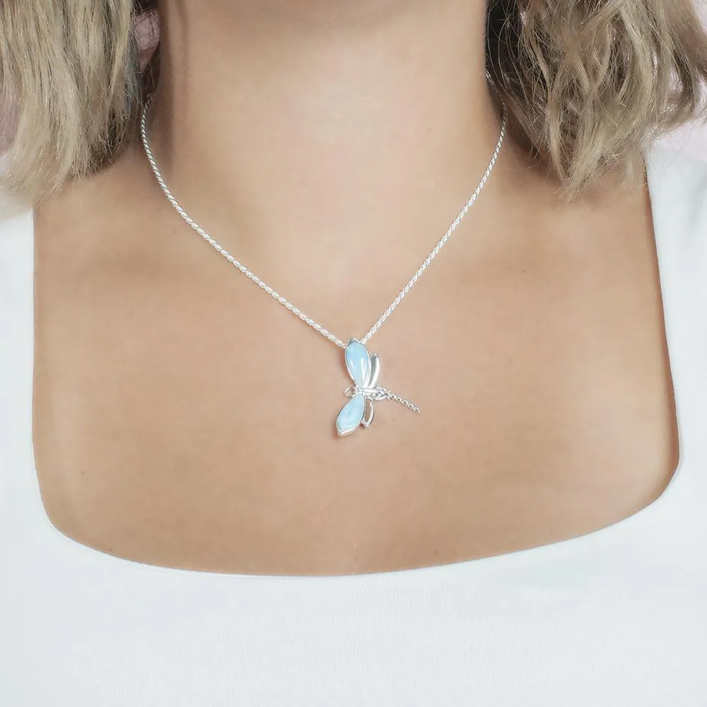 Larimar Dragonfly Pendant