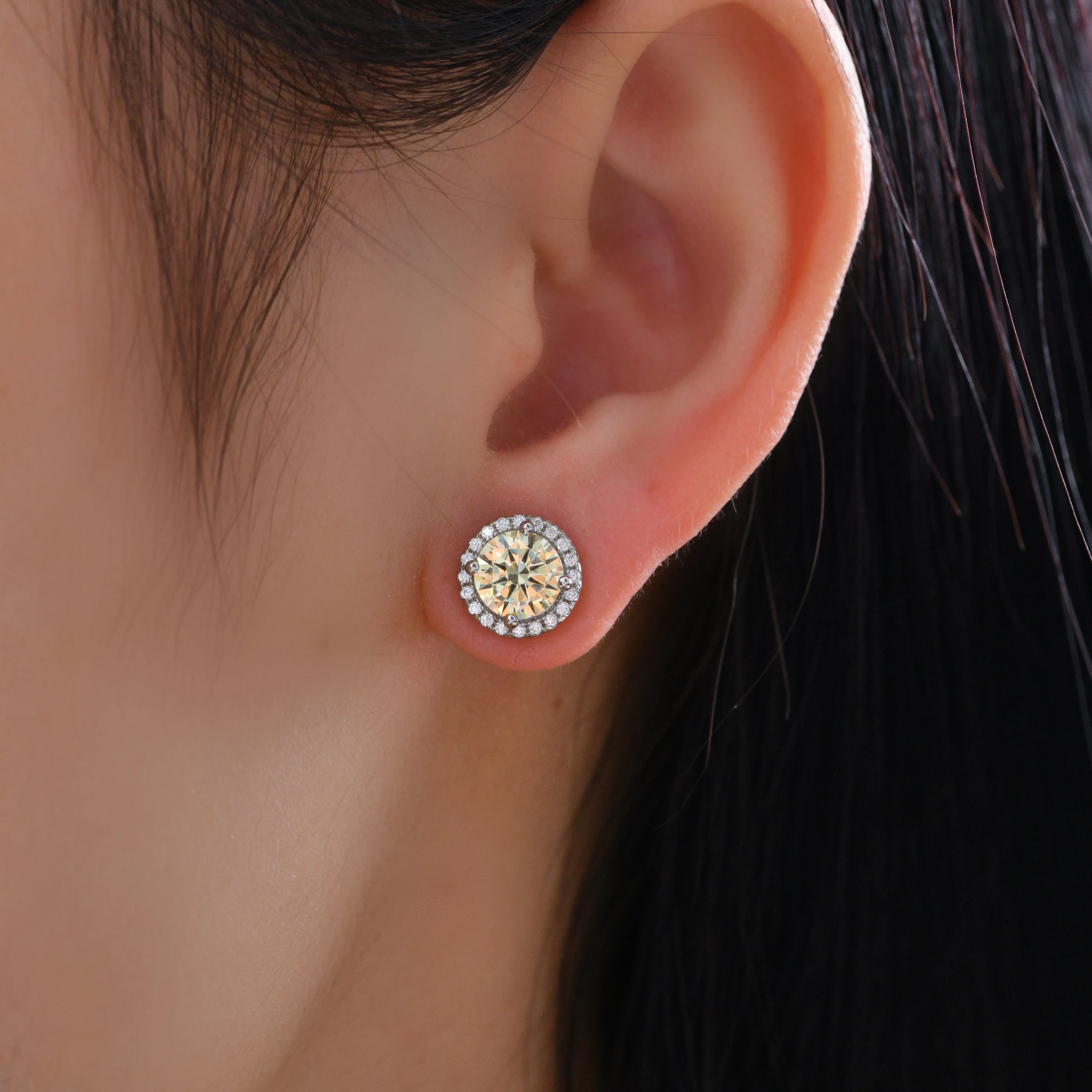 Lola 2 Carat Diamond Crystalline Martini Halo Studs