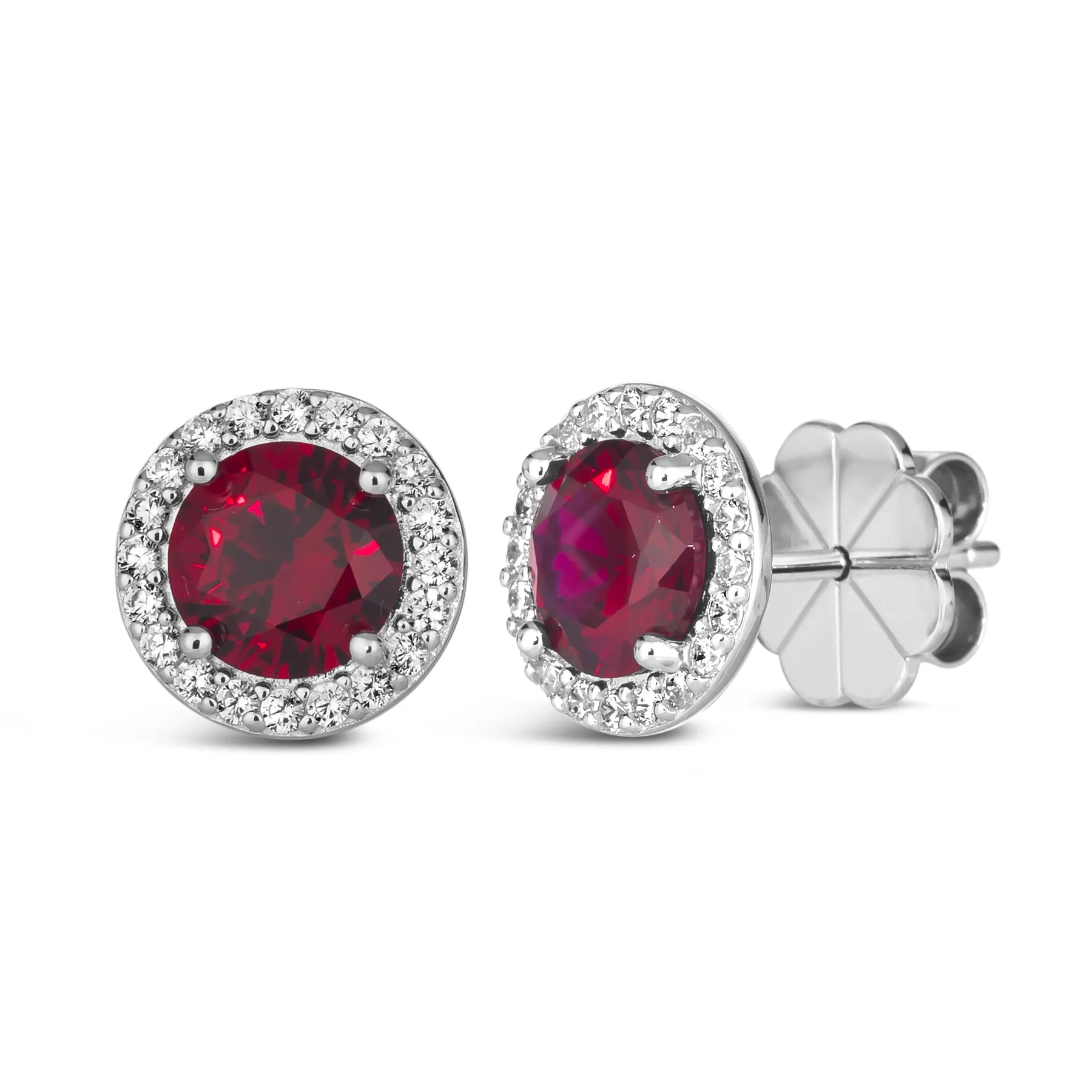 Lola 2 Carat Diamond Crystalline Martini Halo Studs