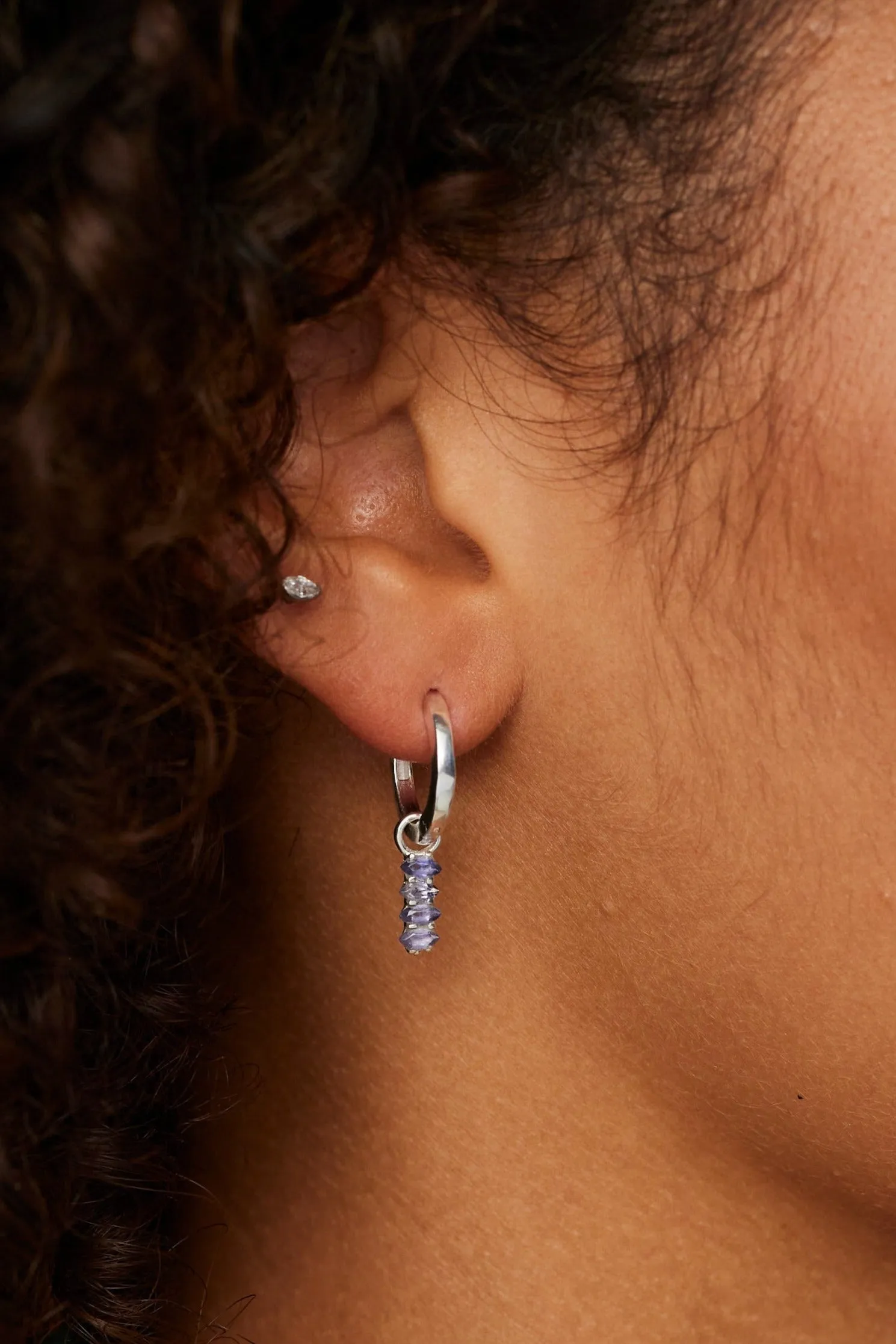 Lynx Iolite Marquise Silver Charm