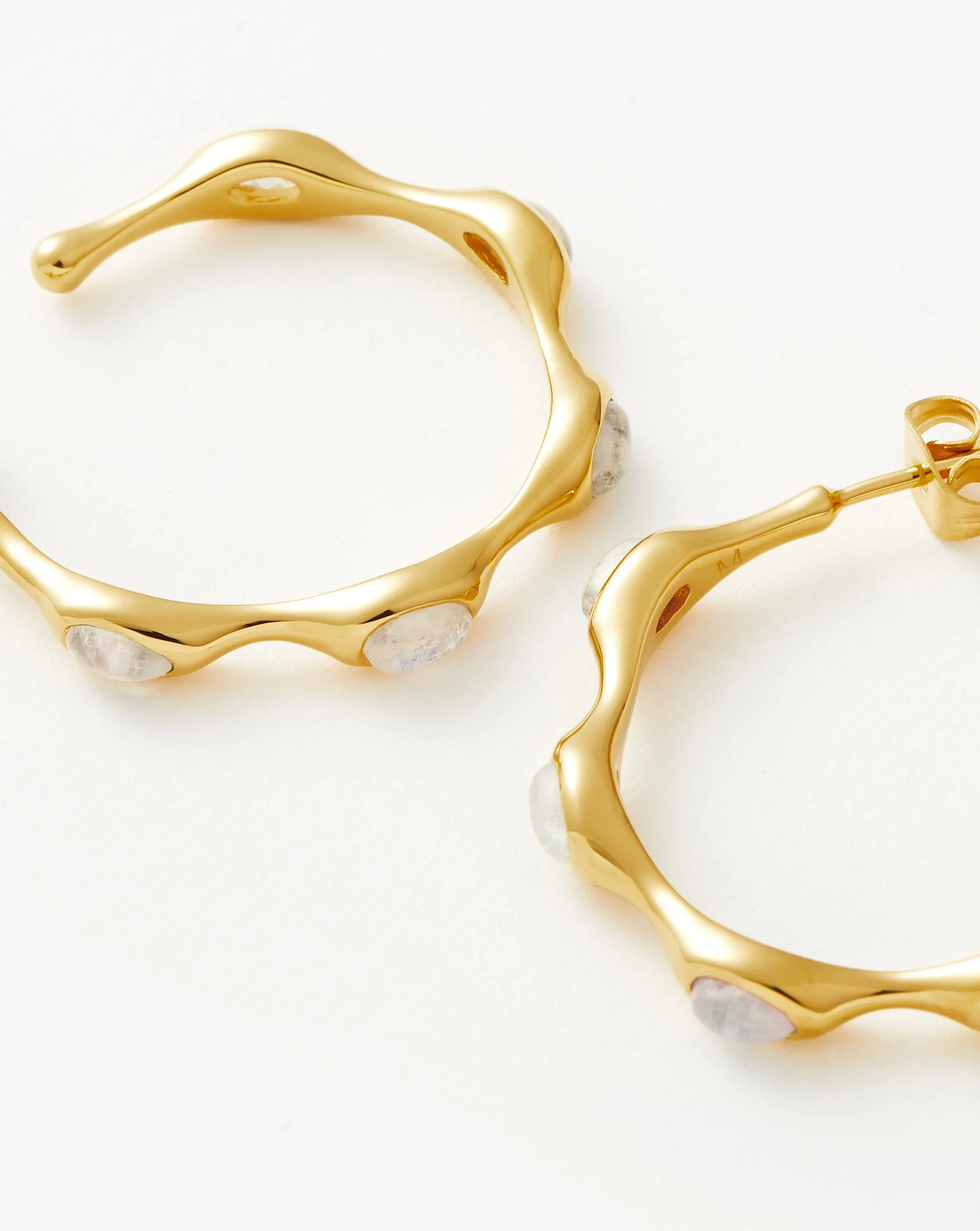 Magma Gemstone Large Hoop Earrings in Gold