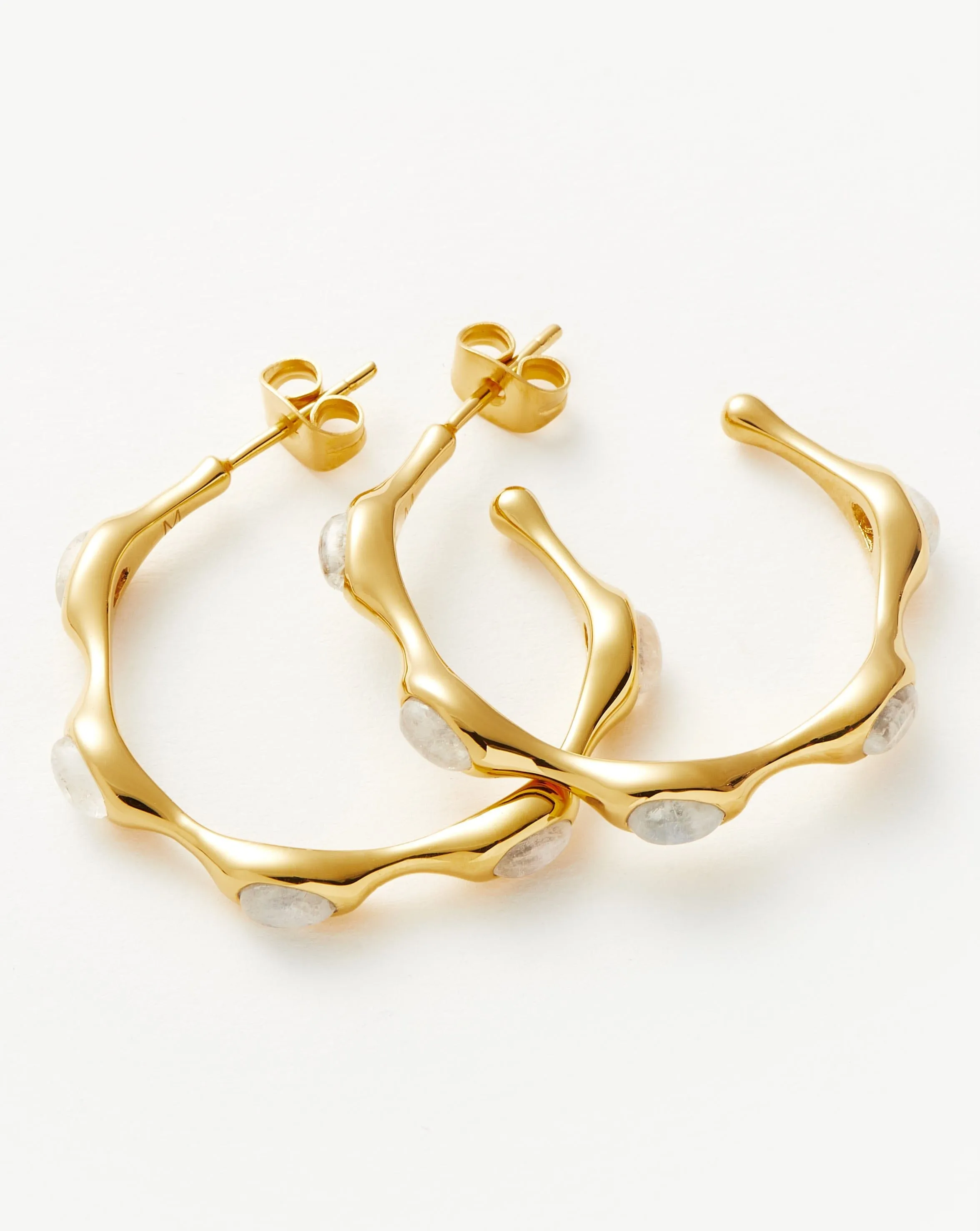 Magma Gemstone Large Hoop Earrings in Gold