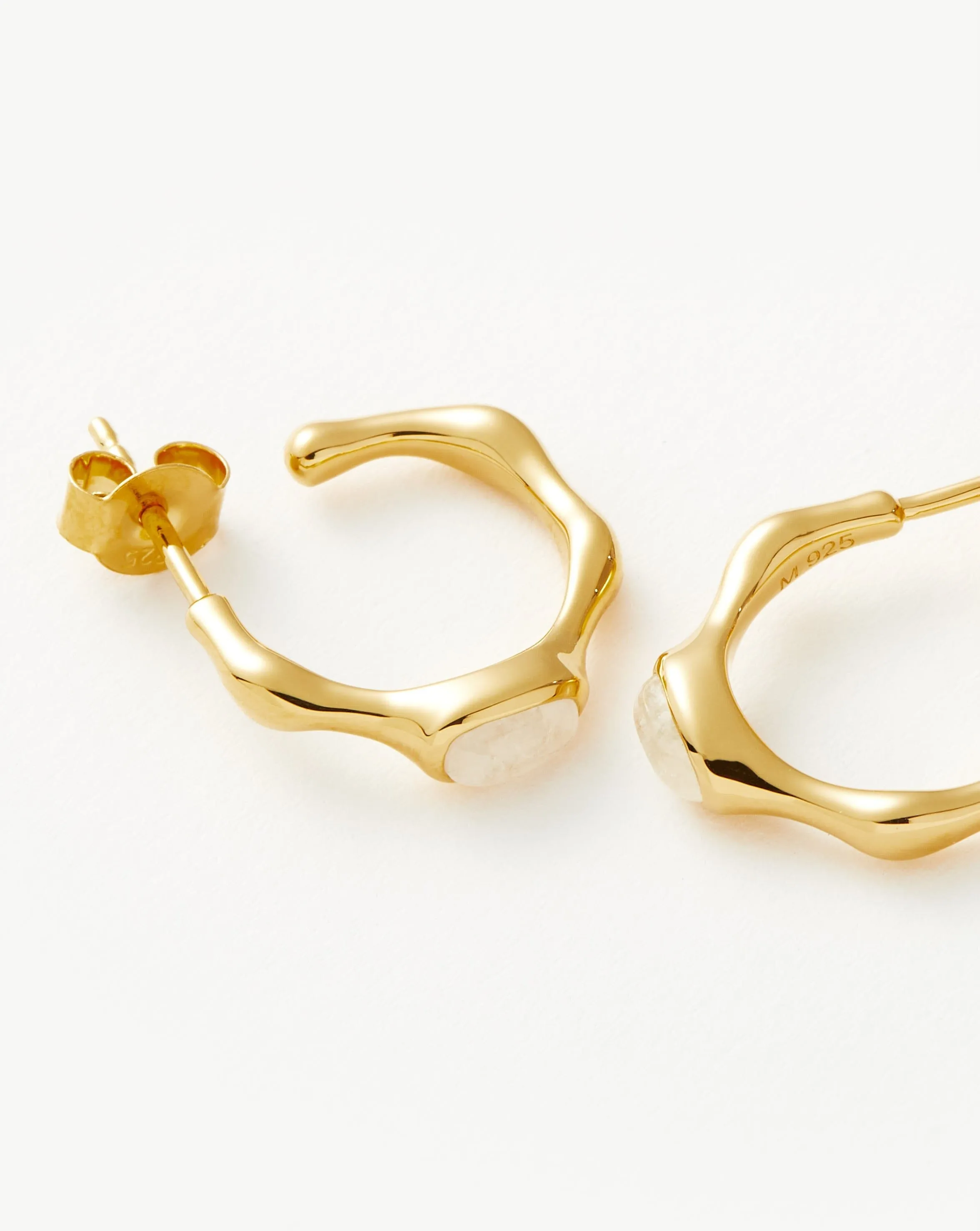 Magma Gemstone Small Hoop Earrings in Gold