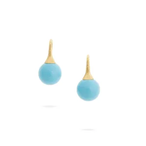 Marco Bicego Africa Gold & Turquoise Small French Wire Earrings