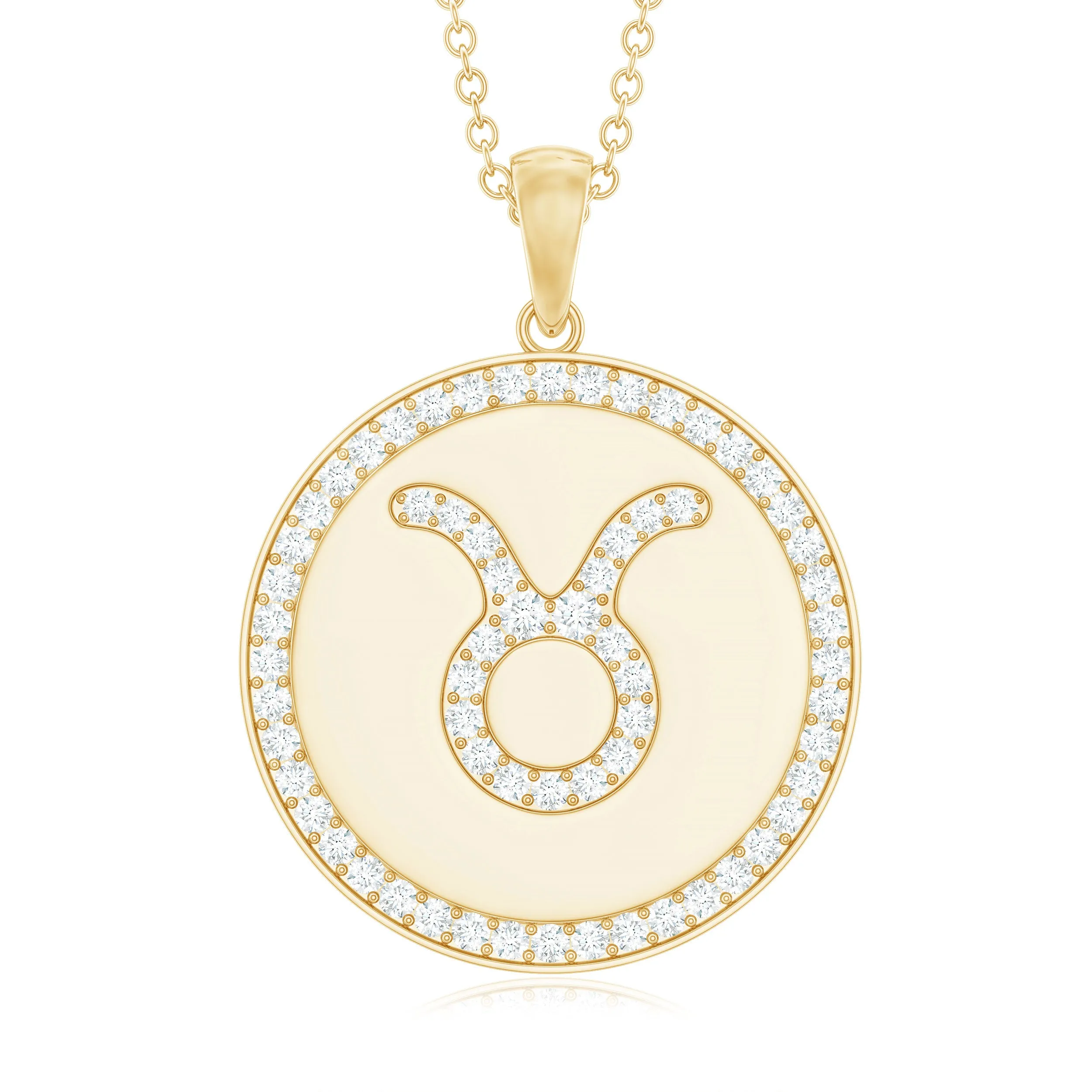 Moissanite Taurus Constellation Disc Pendant