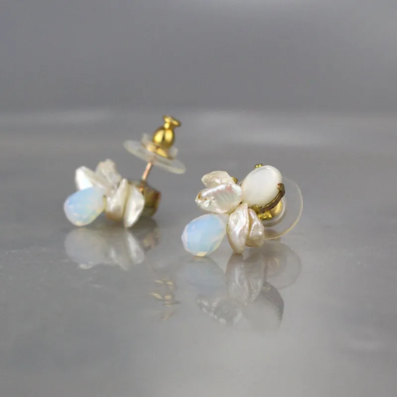 Mother of Pearl Bee Stud Earrings
