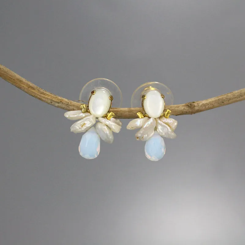 Mother of Pearl Bee Stud Earrings