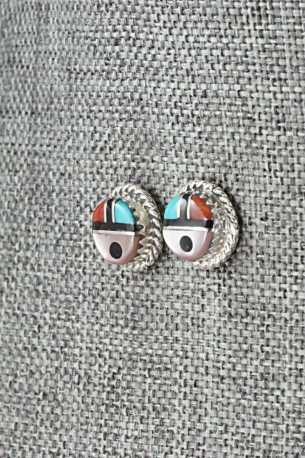 Multi Stone Inlay & Sterling Silver Earrings - Elvira Kiyite