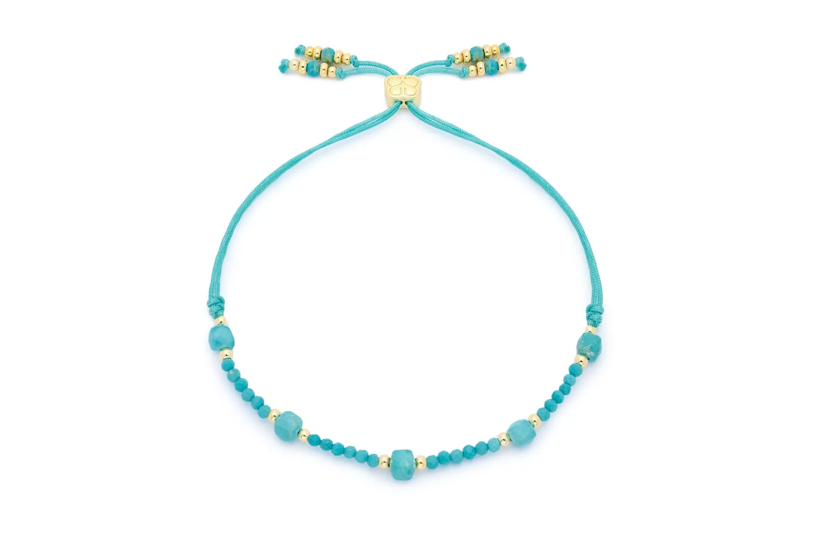 Nassau Peridot and Turquoise Gold Stacking Bracelet