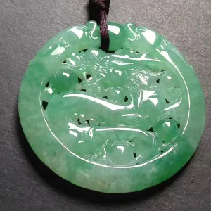 Natural Jade Pendant Jadeite Dragon Pendant PT388