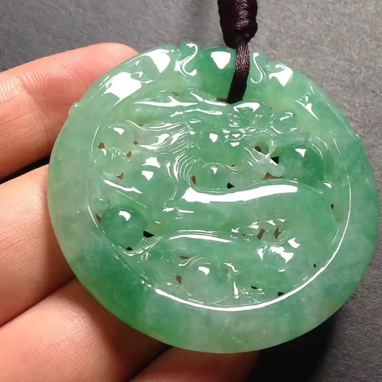 Natural Jade Pendant Jadeite Dragon Pendant PT388