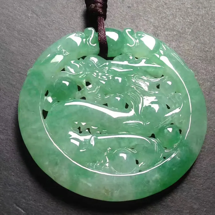 Natural Jade Pendant Jadeite Dragon Pendant PT388