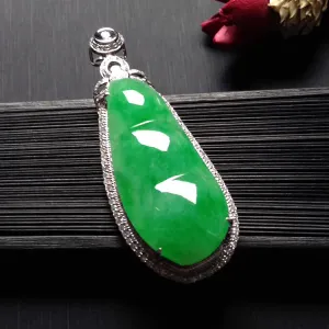 Natural Jade Pendant Jadeite Gold Pendant PT369