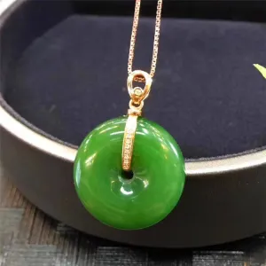 Natural Jade Pendant Nephrite Gold Pendant PT365