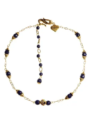 Navy Star Stone Gemstone Chain Necklace by Rosie Fox
