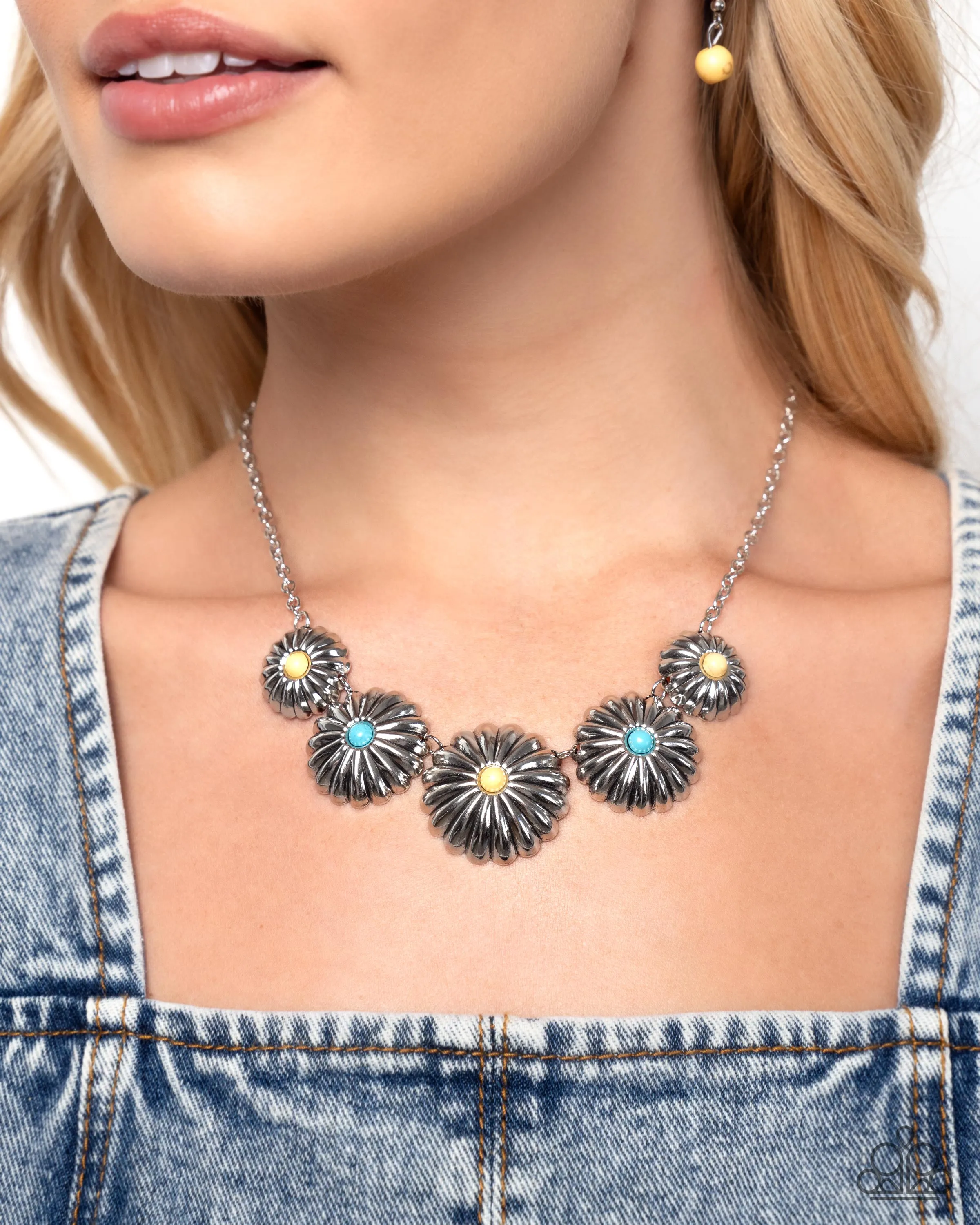 Necklace Palm Tree Promenade - Yellow SETB74