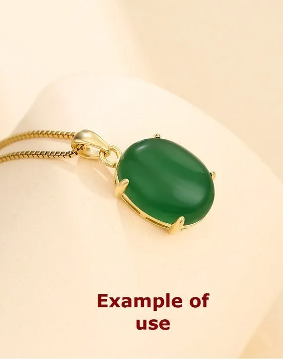 Necklace Pendant Setting Blank 5-30mm 1pc 0.6g 925 Sterling Silver for 1 Oval Shape Faceted Stone 4 Prongs Wholesale Available