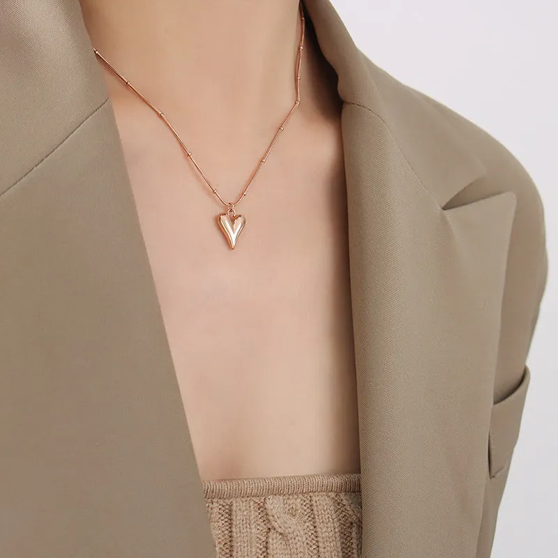 New Arrival Trendy Heart Pendant Necklace Women Jewelry Gift Stainless Steel Necklace Valentine Gift