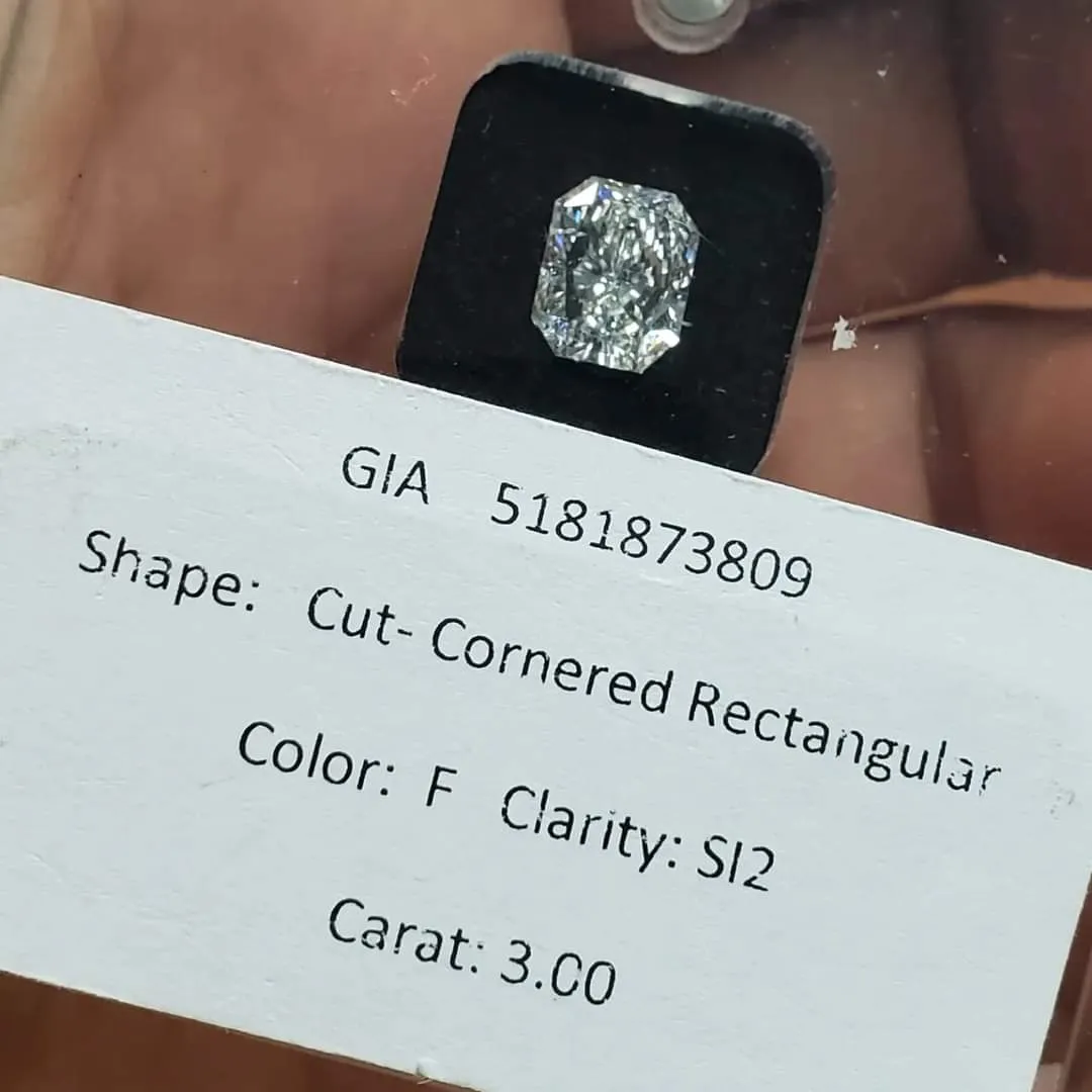 New! GIA 3.00ct F-SI2 Natural Diamond Platinum Engagement Ring