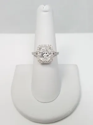 New! GIA 3.00ct F-SI2 Natural Diamond Platinum Engagement Ring