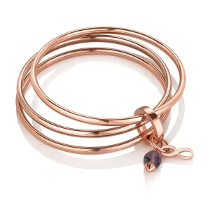 Newbridge Triple Birthstone Rose Gold Bangle
