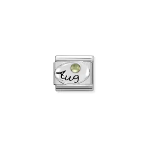 Nomination Composable Link August, Peridot Stone, Silver