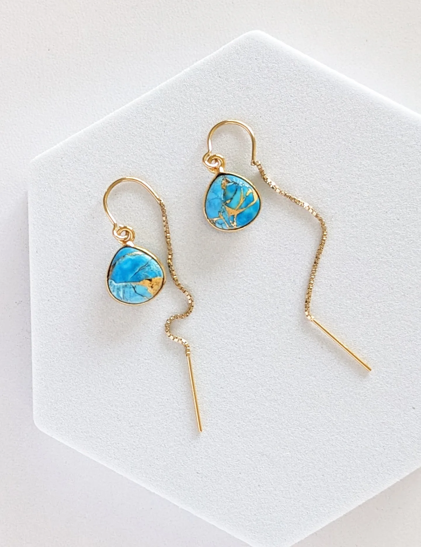 Nuance Turquoise Teardrop Threaders