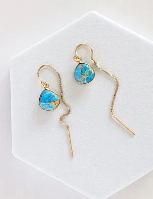 Nuance Turquoise Teardrop Threaders