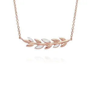 O Leaf Diamant Halskette in 9ct Rose Gold
