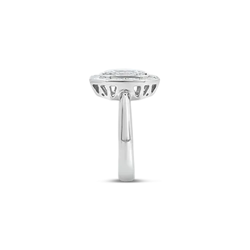 Octagonal Shaped Diamond Engagement Ring