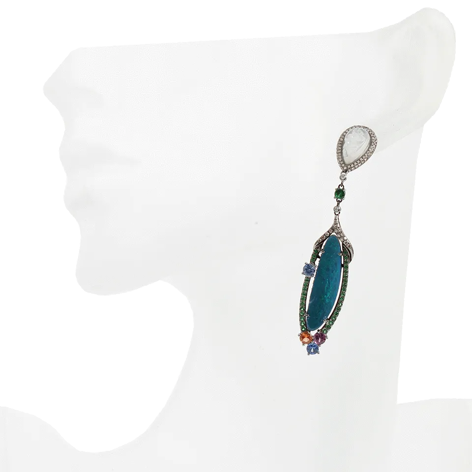 Opal and Jade Earrings