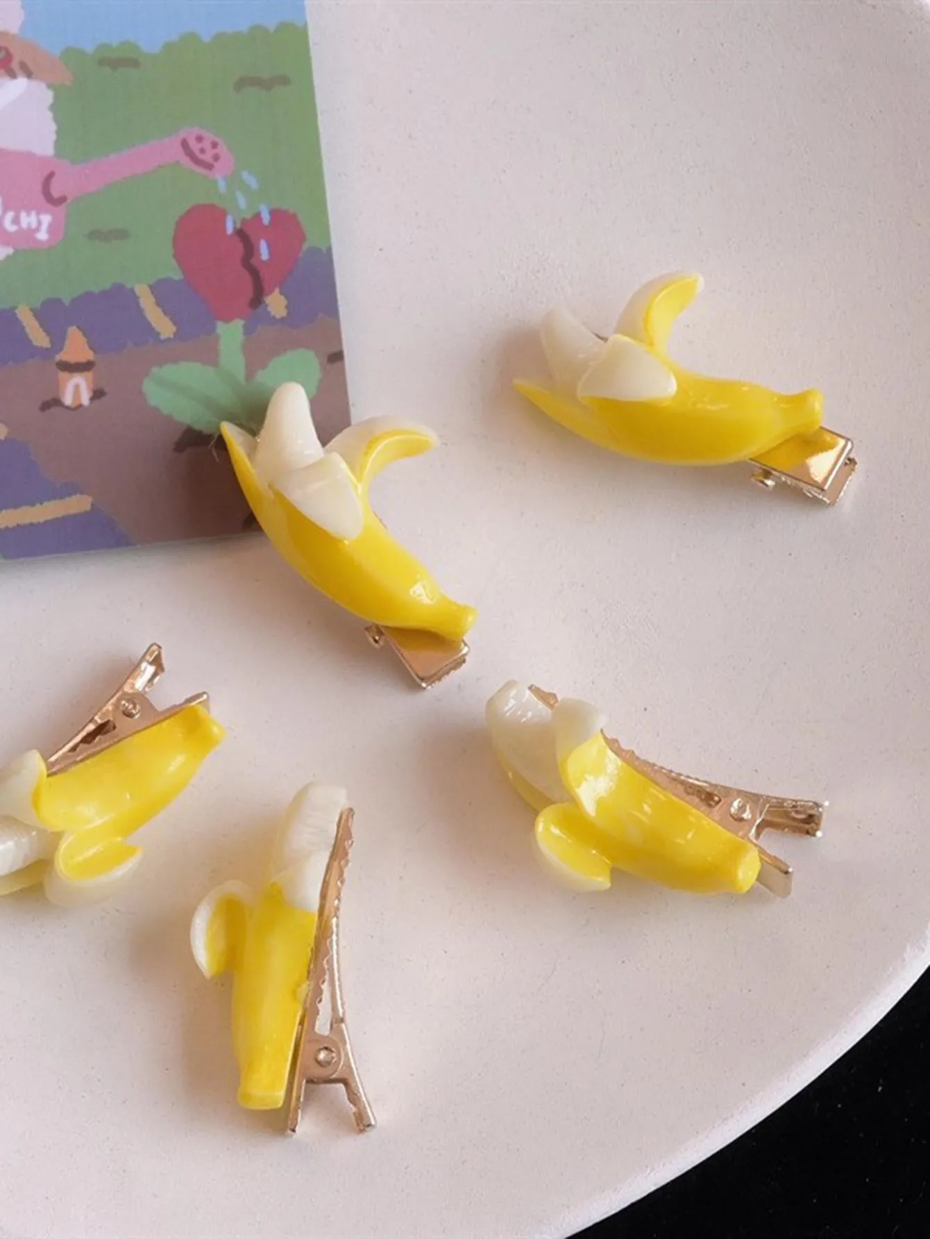 Open Banana Decor Hair Clip for Women Barrette Styling Hair Accessories