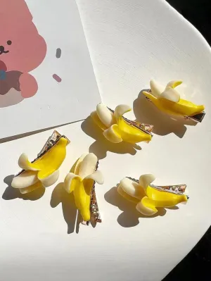 Open Banana Decor Hair Clip for Women Barrette Styling Hair Accessories