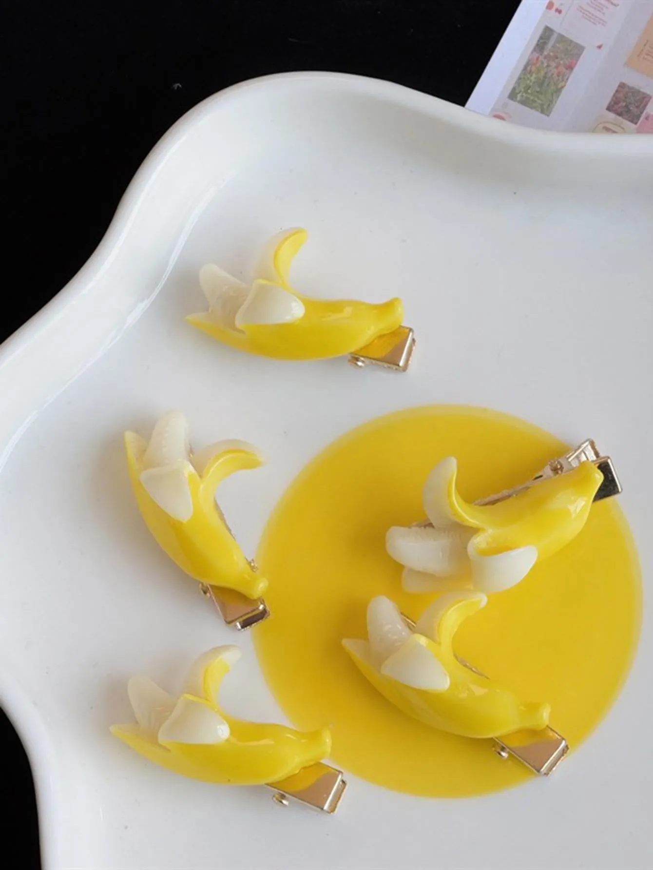 Open Banana Decor Hair Clip for Women Barrette Styling Hair Accessories