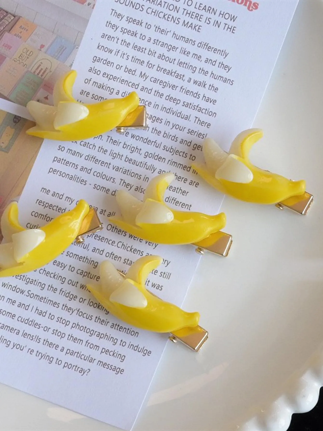 Open Banana Decor Hair Clip for Women Barrette Styling Hair Accessories