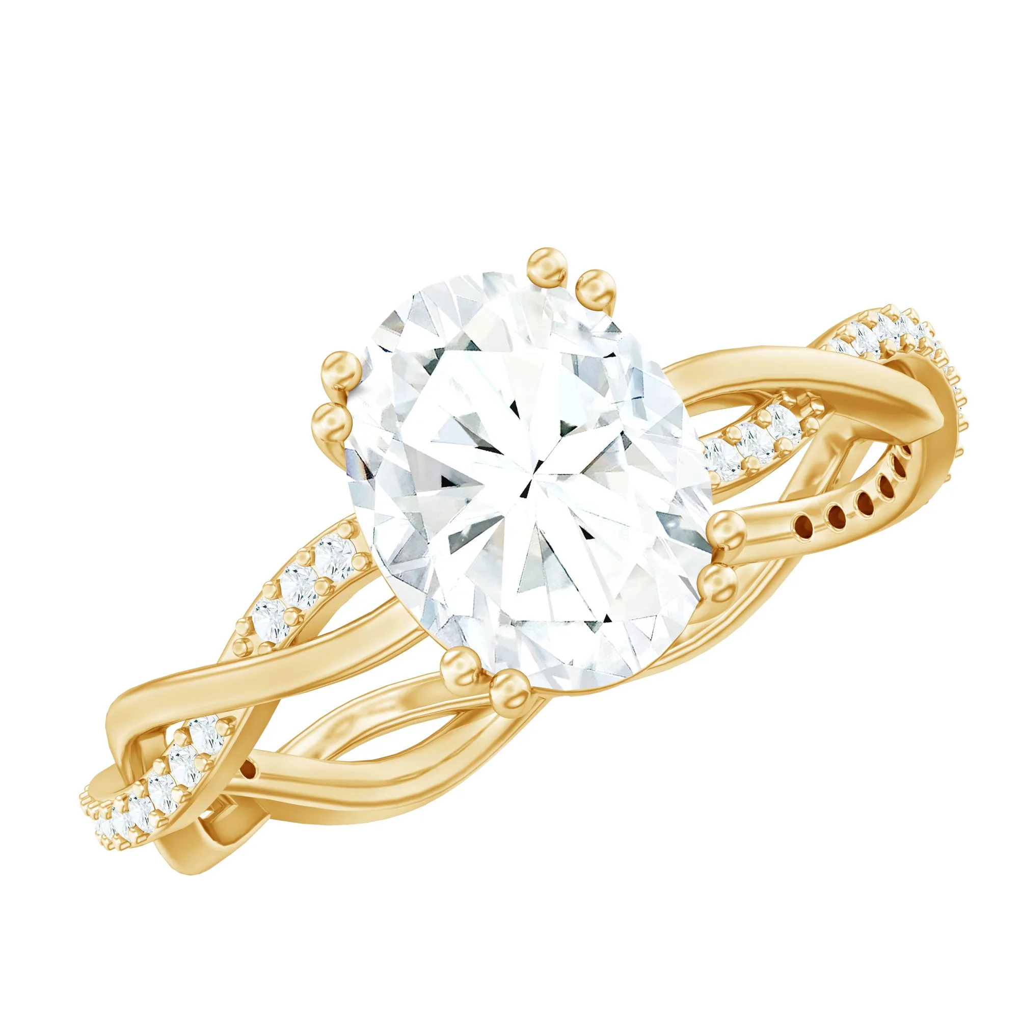 Oval Shaped Moissanite Braided Engagement Ring