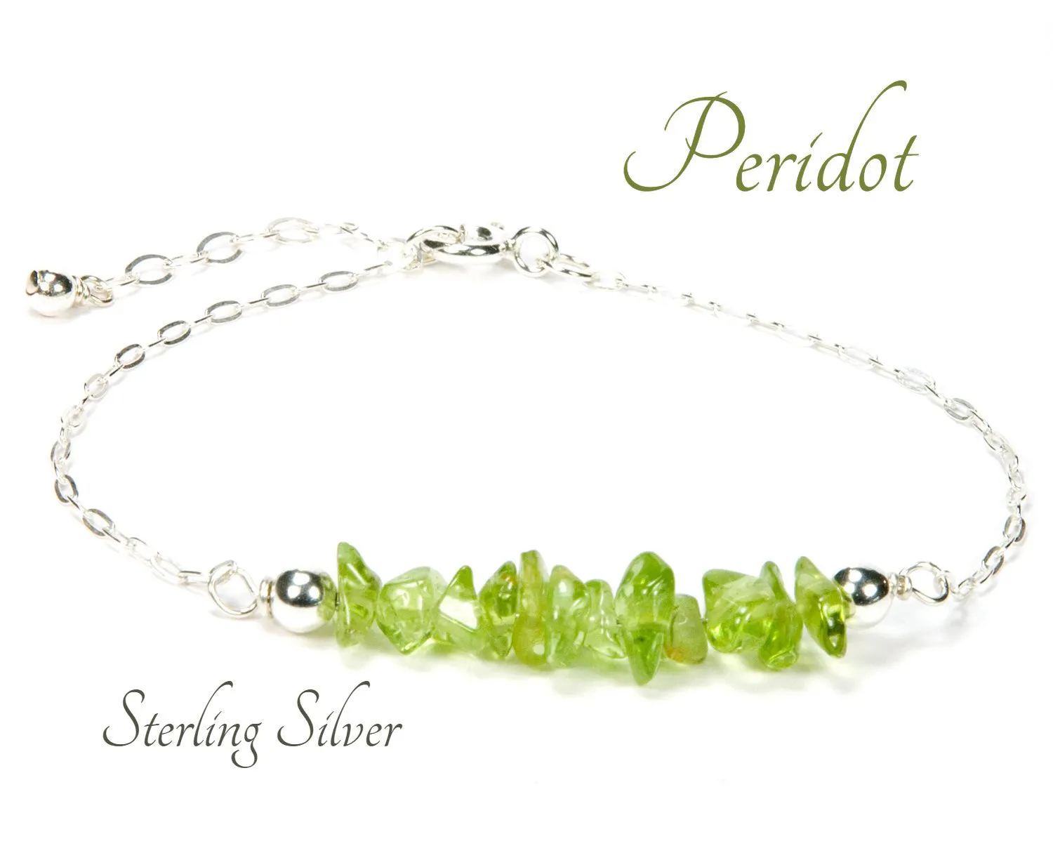 Peridot Sterling Silver Gemstone Bracelet