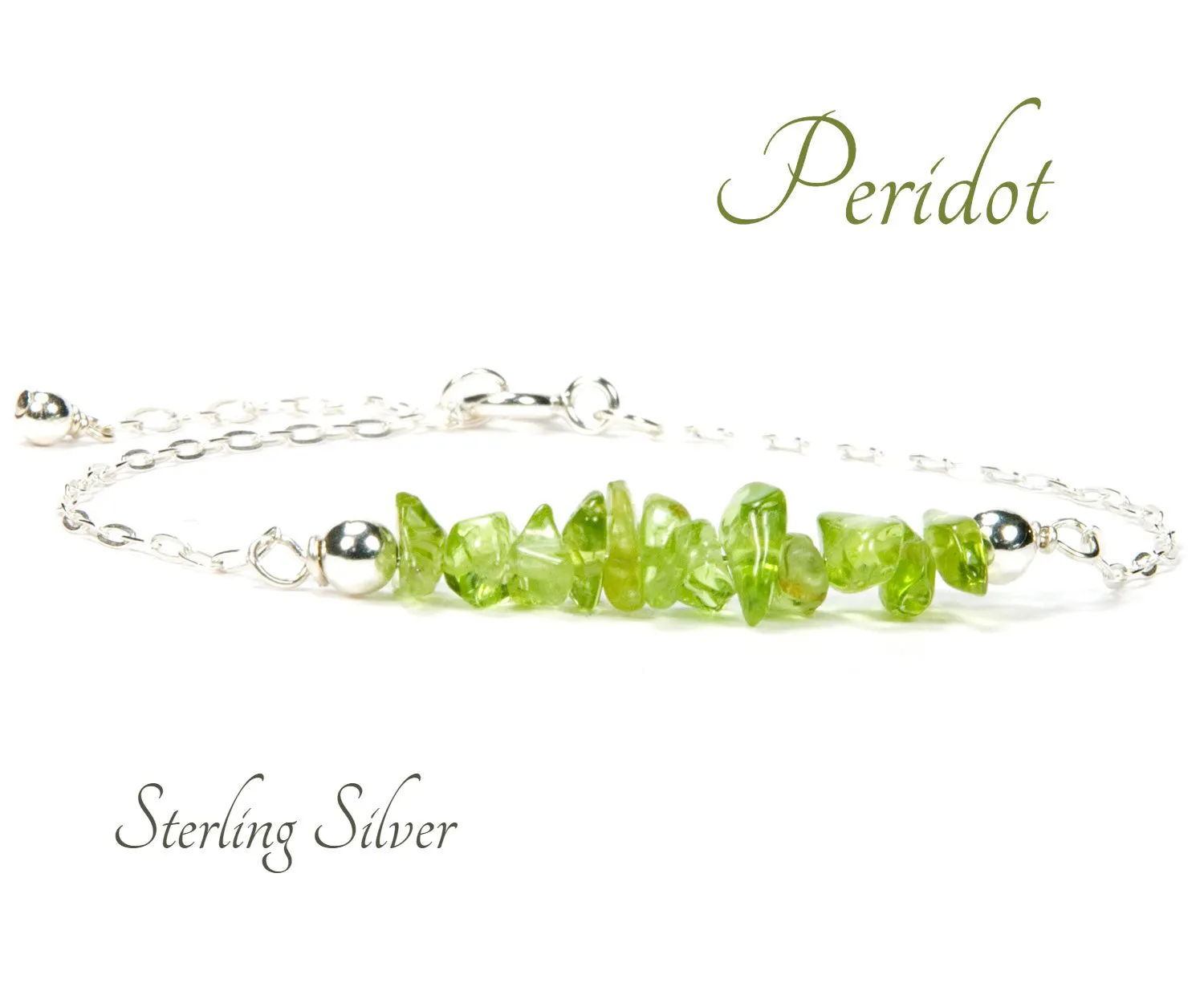 Peridot Sterling Silver Gemstone Bracelet