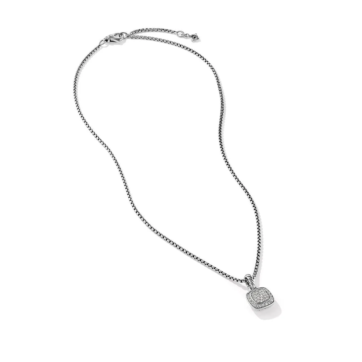 Petite Albion Pendant Necklace with Pave Diamonds